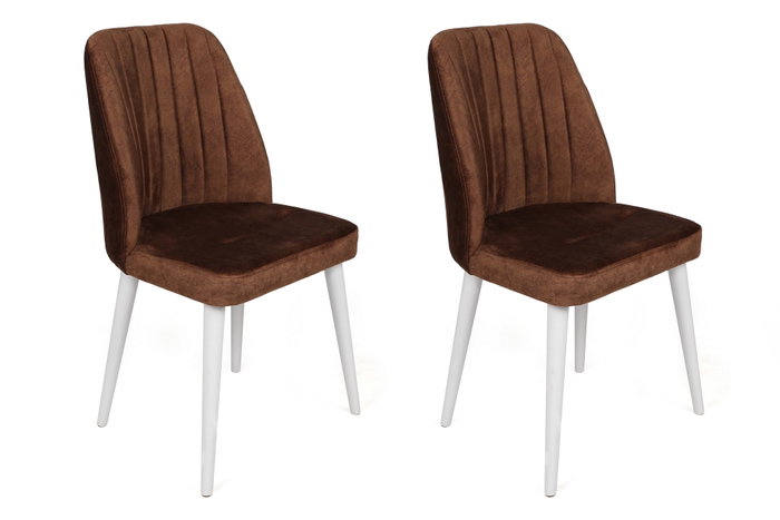 Hanah Home Alfa-496 V2 Juego de 2 Sillas Marrón y Blanco Hanah Home Alfa-496 V2 Juego de 2 Sillas Marrón y Blanco